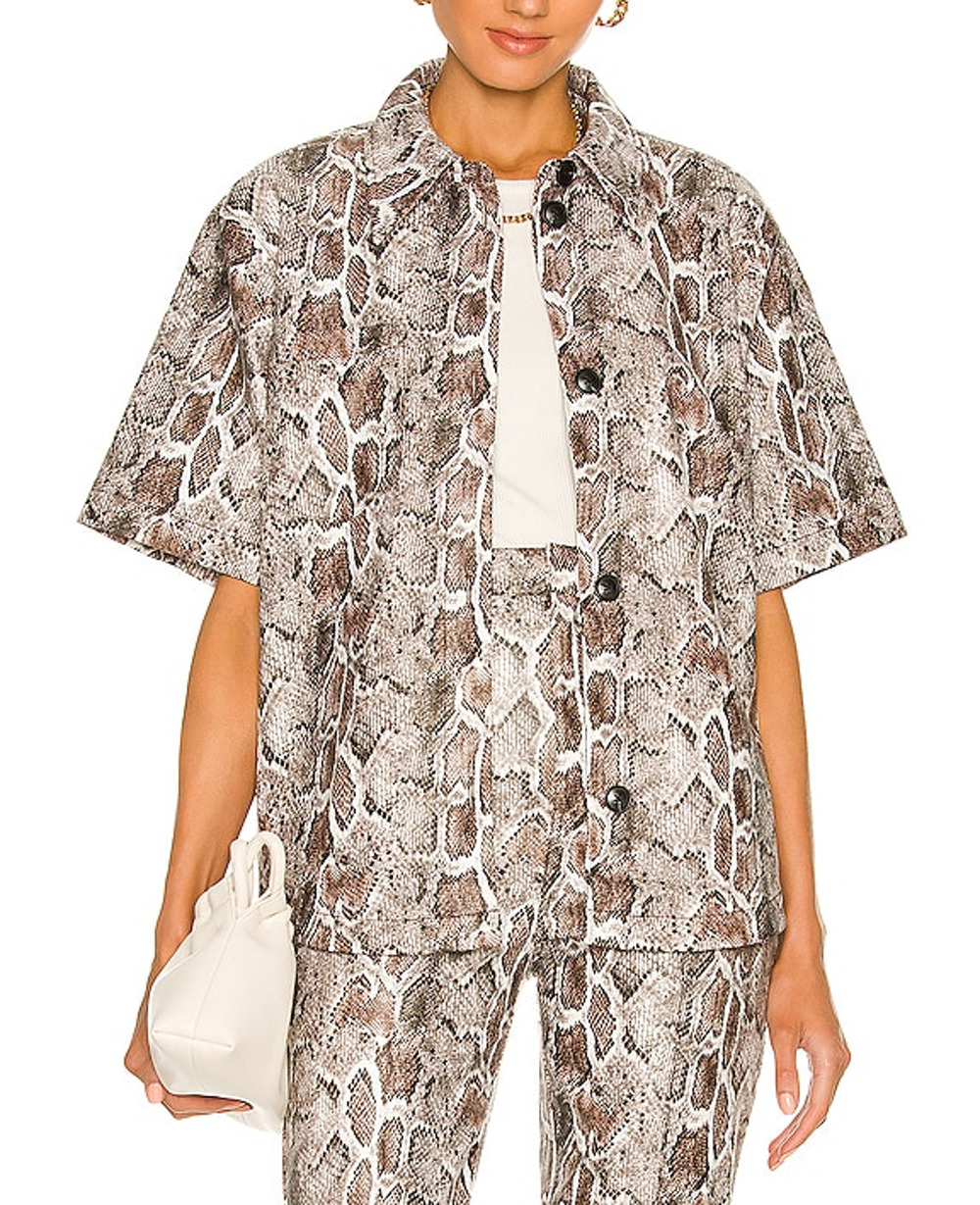 Song Of Style Chic Gray Snake Rove Shirt Size XS